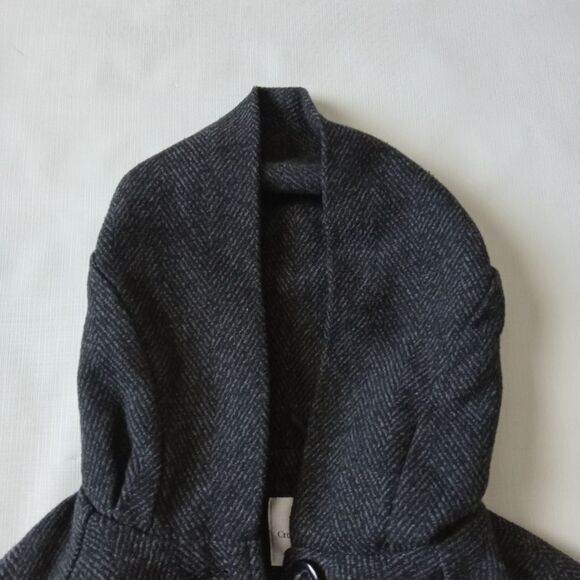 Croft & Barrow Dark Gray Heavyweight Tweed Oversized Hood Peacoat Women's Medium - Picture 6 of 12